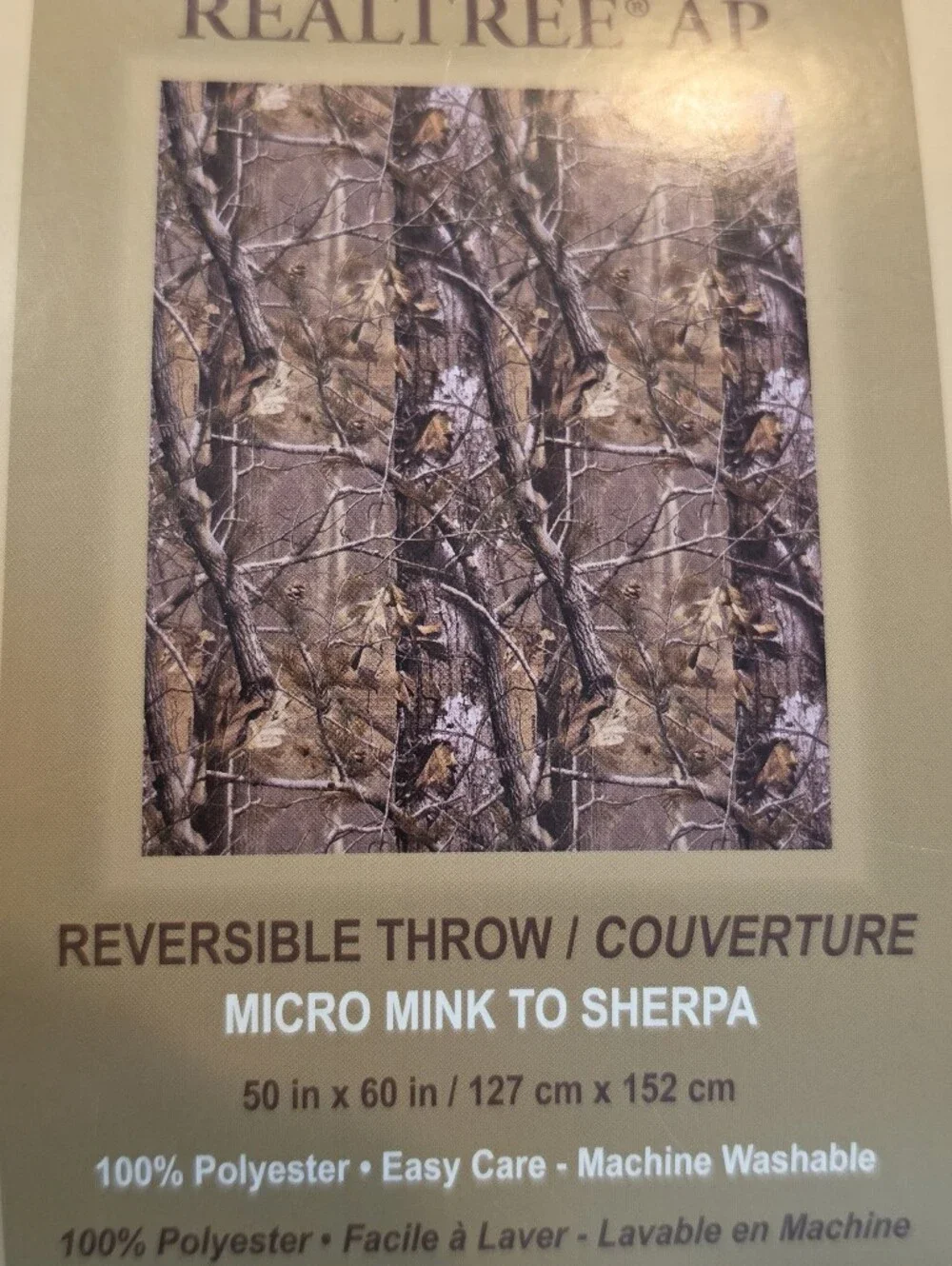 Realtree AP Reversible Throw Blanket 50x60